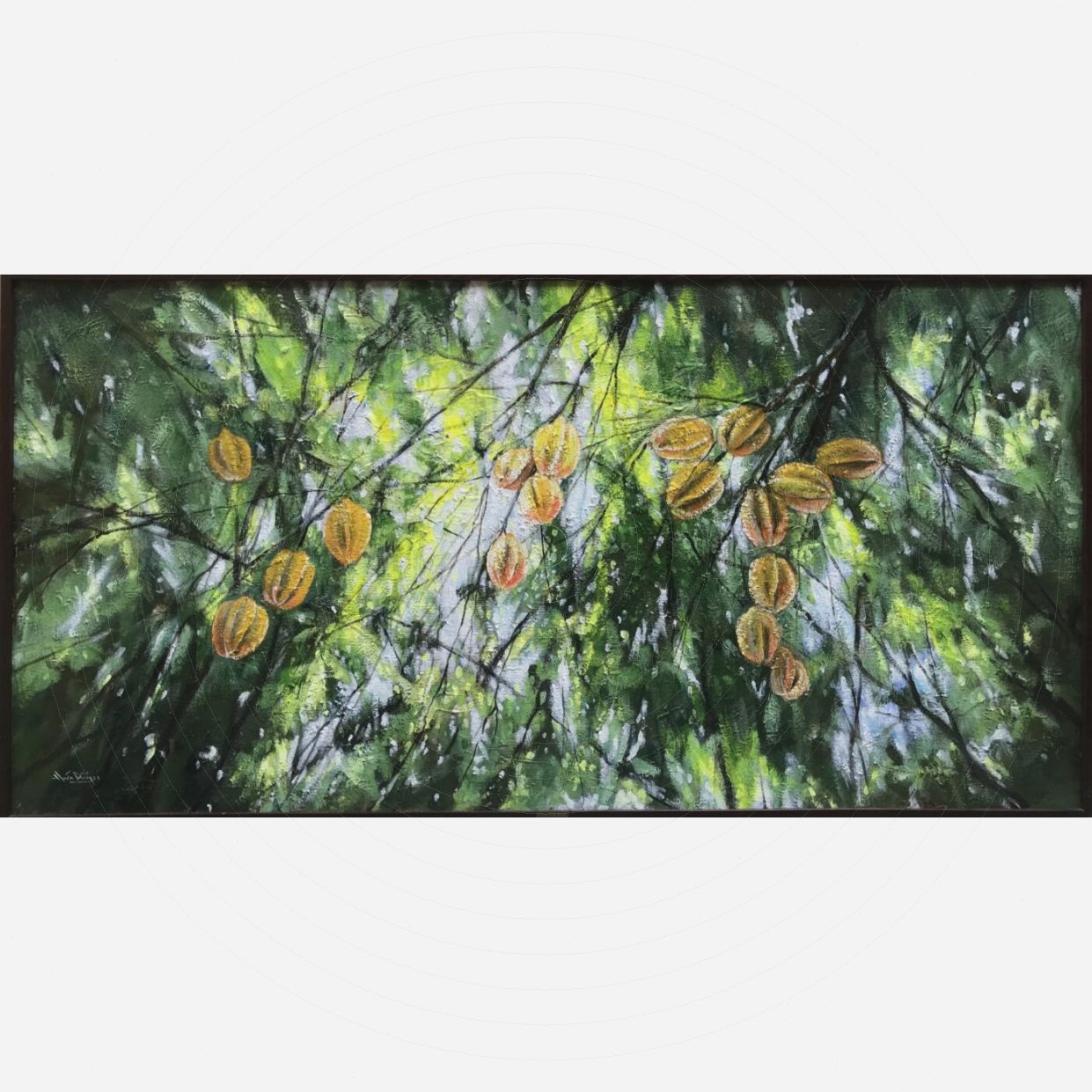 Tranh Sơn Dầu Nắng Vườn Đẹp Acrylic 100x200 Độc Bản Giá Tốt 