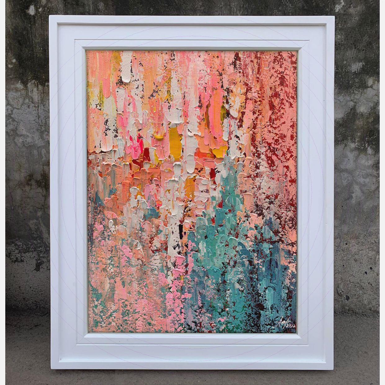 Tranh Trừu Tượng Chiều Thu I Canvas Acrylic 50x70 Sang Trọng 