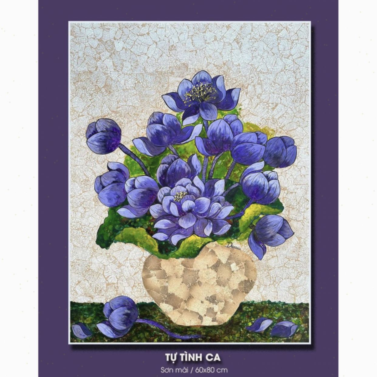 Tranh Sơn Mài Độc Bản 60x80cm Tự Tình Ca Sang Trọng Giá Tốt 
