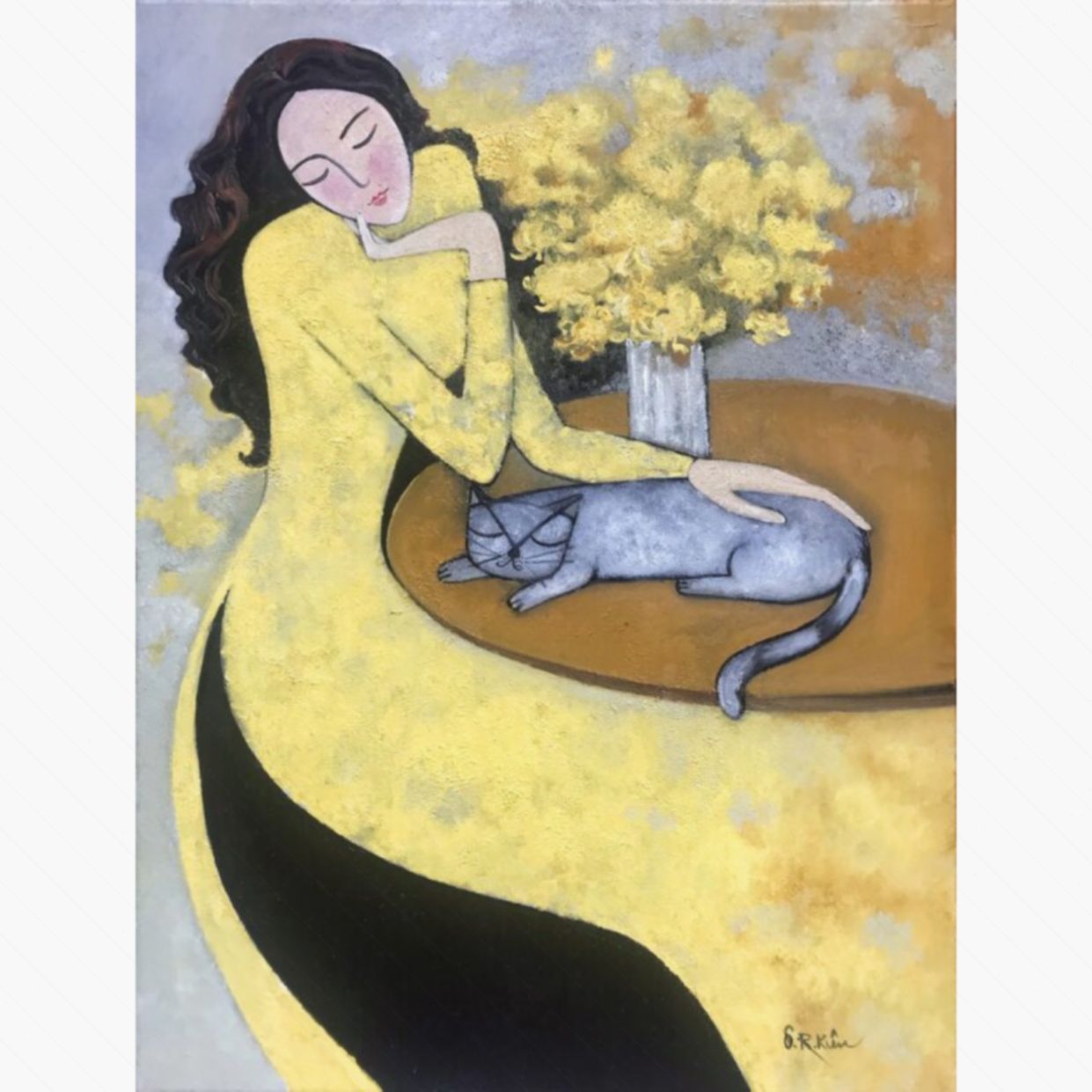 Tranh Sơn Dầu Thu 60x80cm Độc Bản, Chất Liệu Cao Cấp 