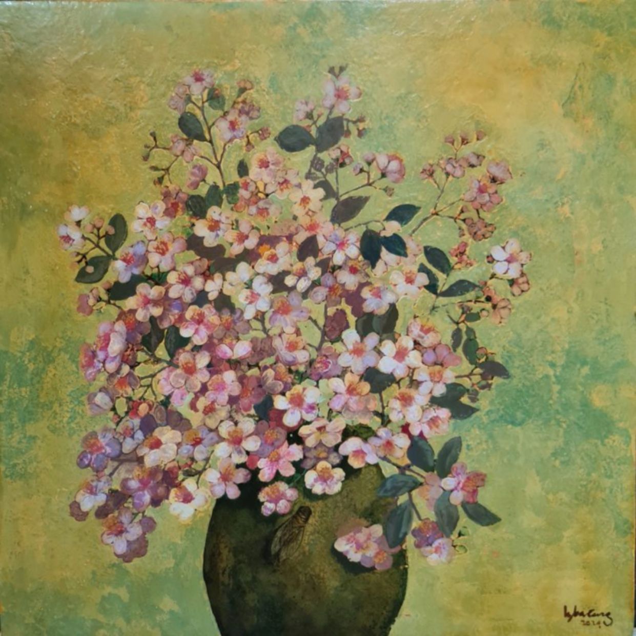 Tranh Sơn Mài Mùa Hè Đẹp 60x60cm Nghệ Thuật Độc Bản 
