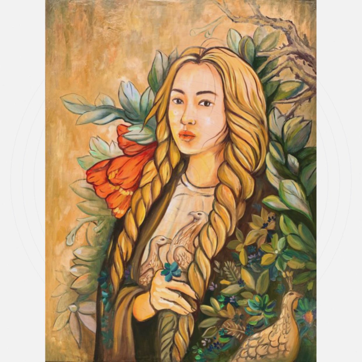 Tranh Sơn Dầu Tuổi Thanh Xuân 90x120cm Chất Lượng Cao Họa Sĩ 