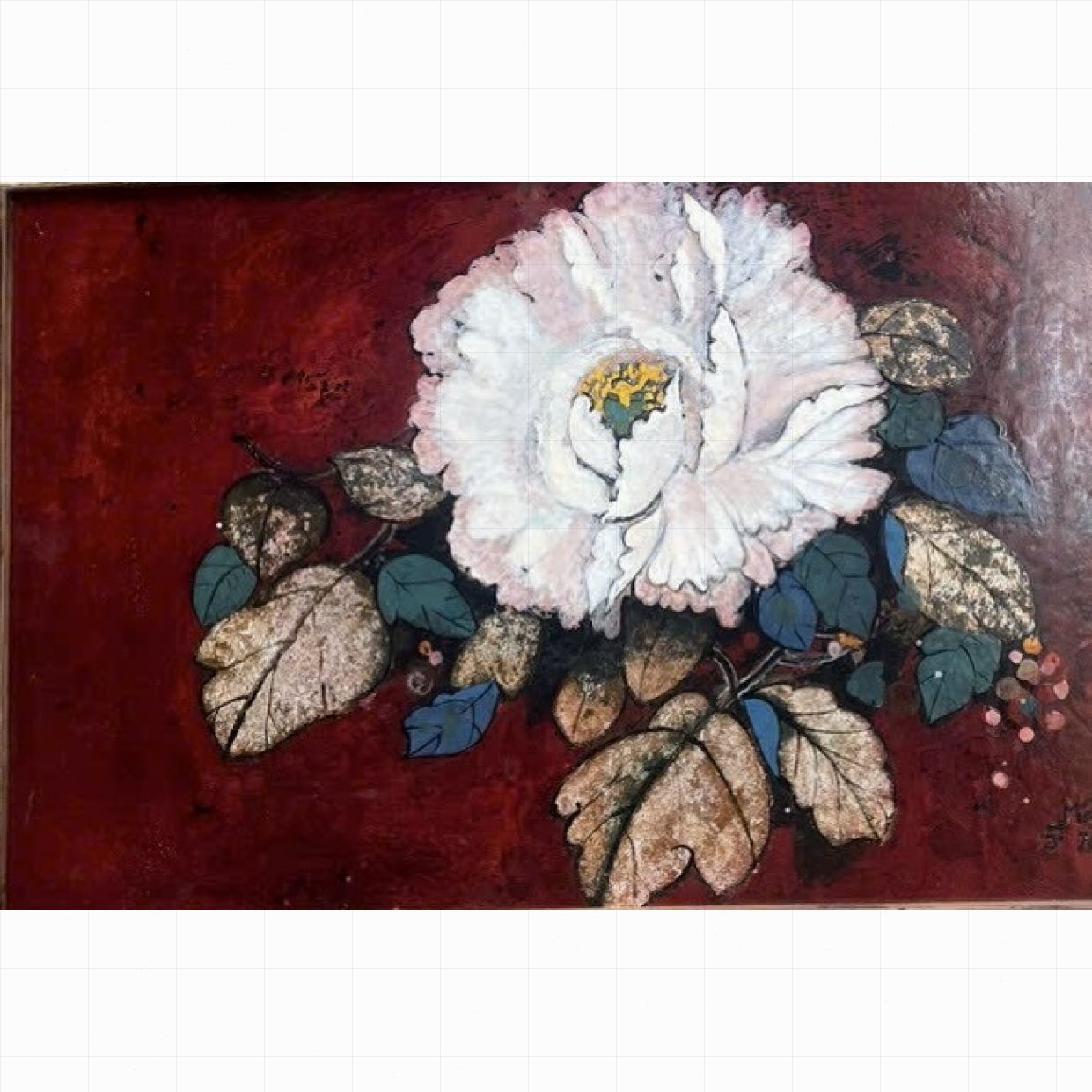 Tranh Sơn Mài Hoa Trà 40x60cm Độc Bản Sang Trọng Mua Ngay 