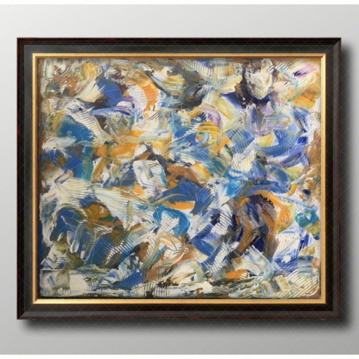 Tranh Trừu Tượng Biển Gọi Acrylic 60x50cm Độc Bản Sang Trọng 