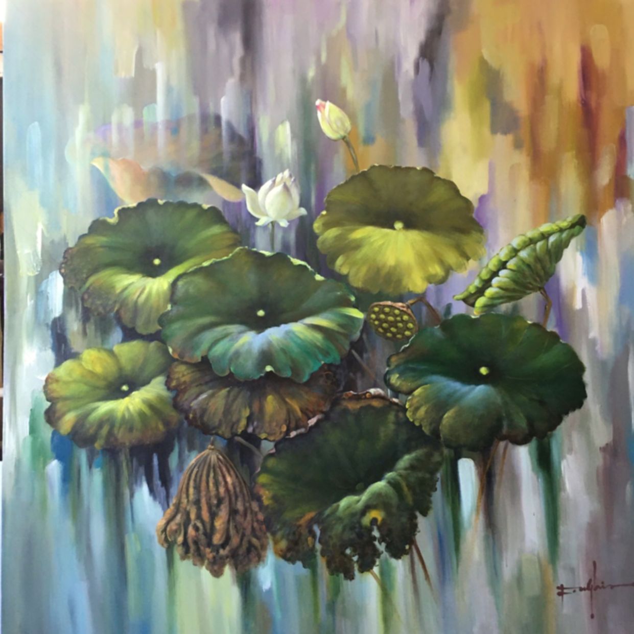 Tranh Hoa ZEN 08 tranh treo tường acrylic canvas độc bản 