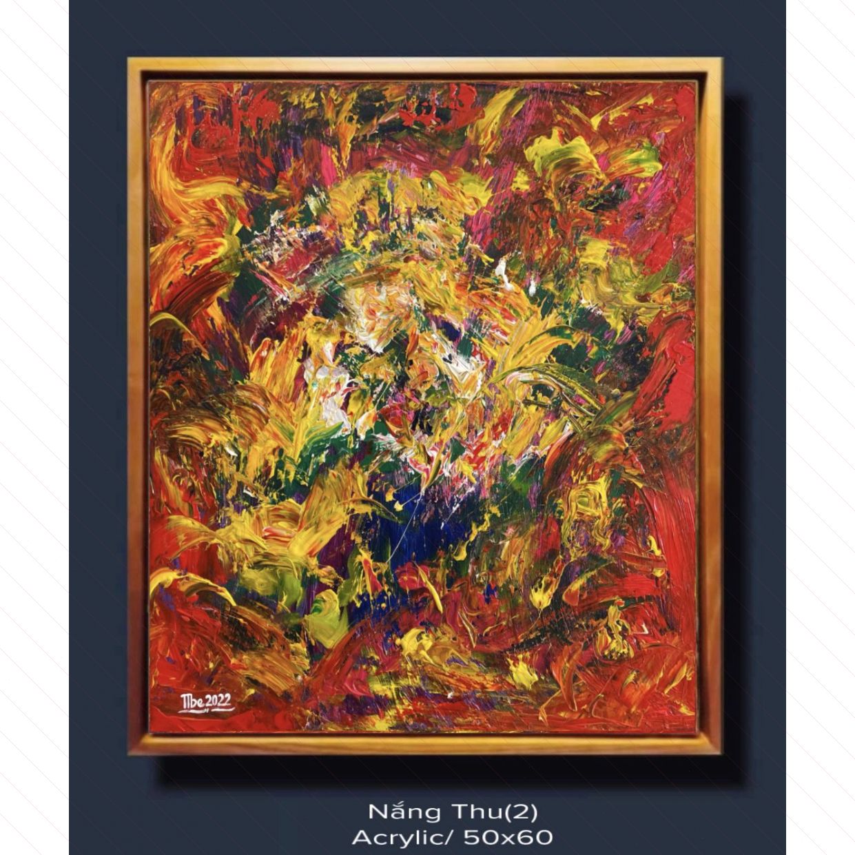 Tranh Trừu Tượng Nắng Thu 2 Acrylic 50x60cm Độc Bản Nghệ Thuật 