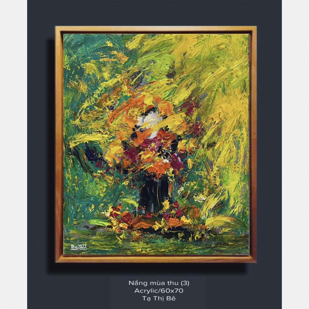 Tranh Trừu Tượng Mùa Thu Acrylic 60x70cm Sáng Tác Độc Bản 