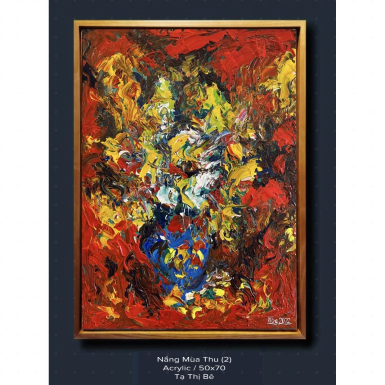 Tranh Trừu Tượng Nắng Mùa Thu Acrylic Độc Bản Kích Thước 50x70cm 