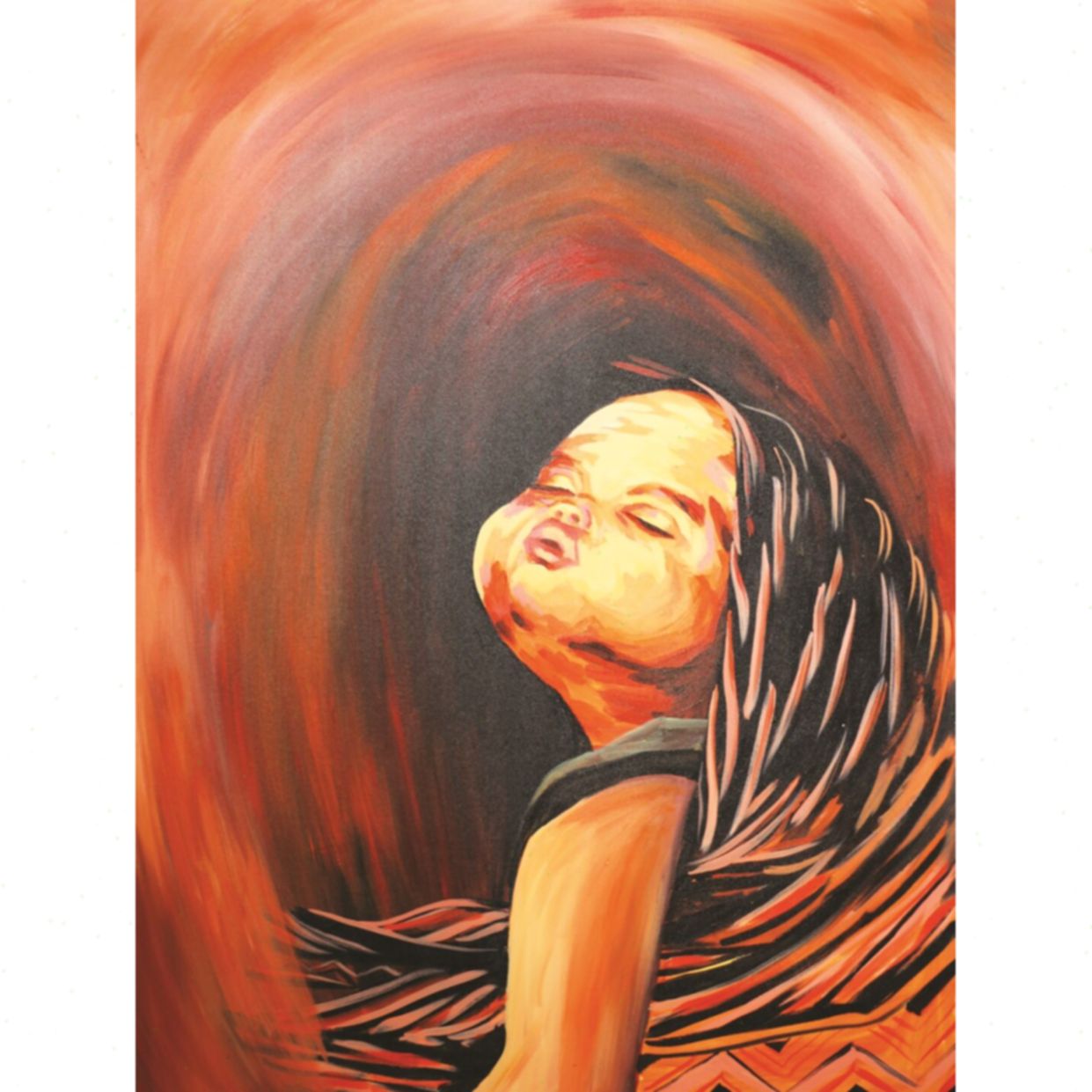 Tranh Nghệ Thuật Giấc Ngủ Trên Nương Acrylic 60x80cm Độc Bản 