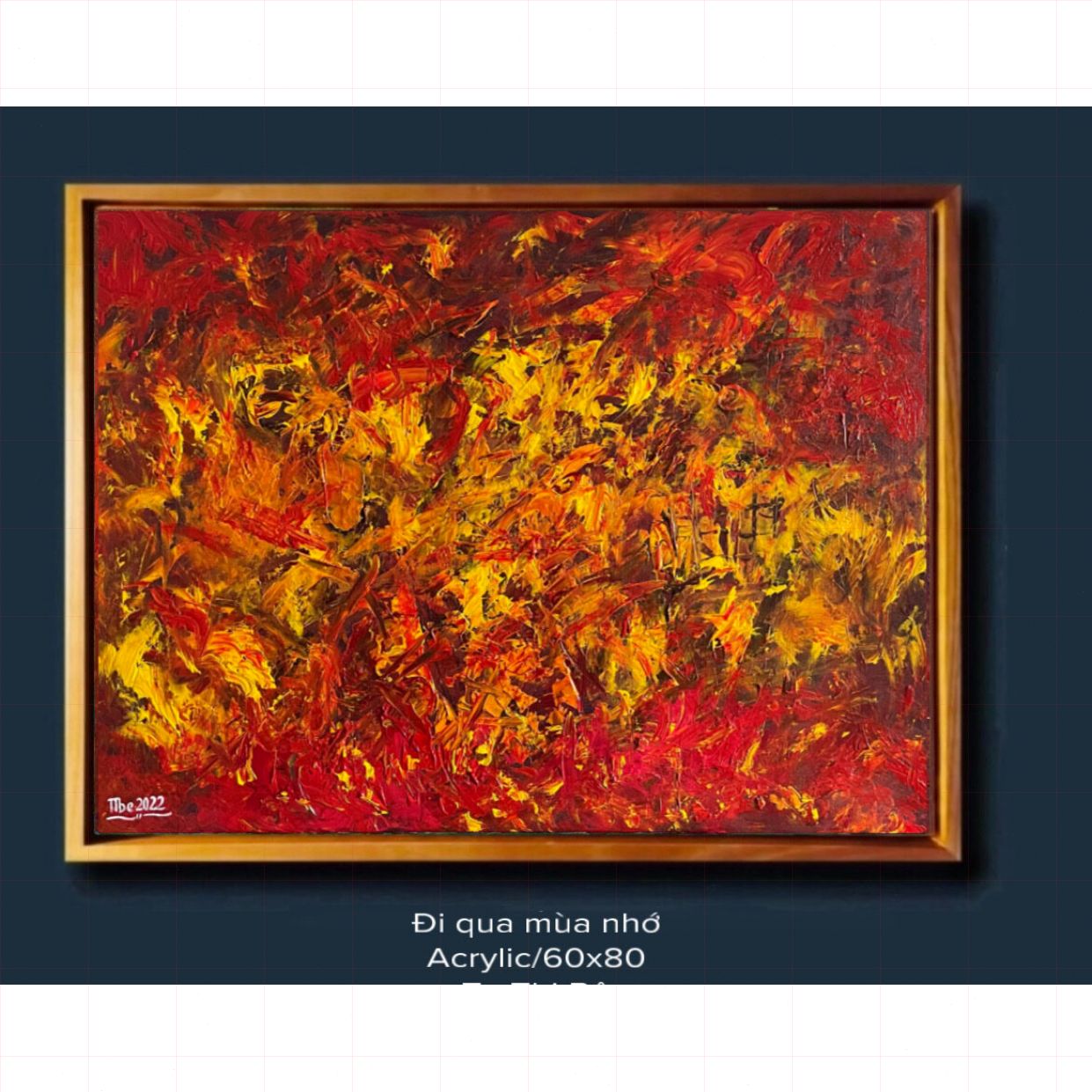 Tranh Trừu Tượng Mùa Nhớ Acrylic 60x80cm độc bản đẹp 
