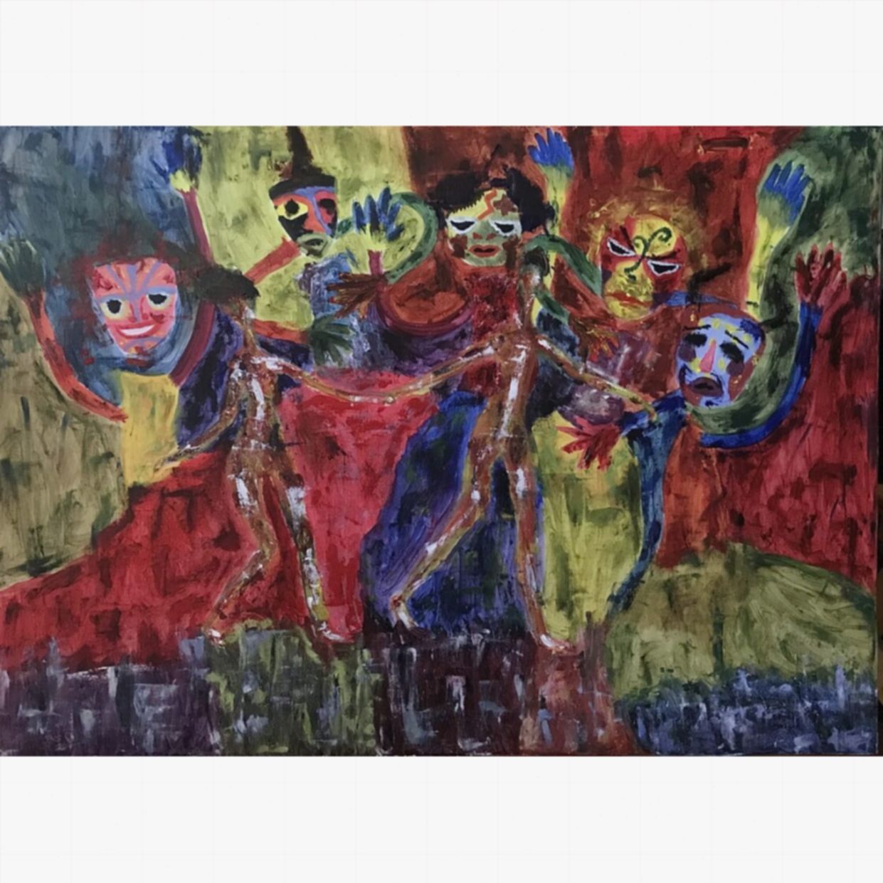 Tranh lễ hội độc bản 50x70cm chất liệu acrylic canvas đẹp 
