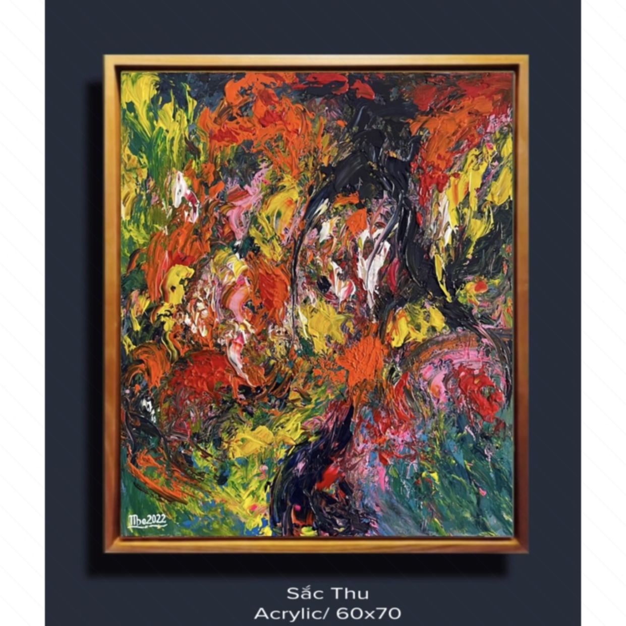Tranh Trừu Tượng Sắc Thu Acrylic 60x70cm Độc Quyền Họa Sĩ 