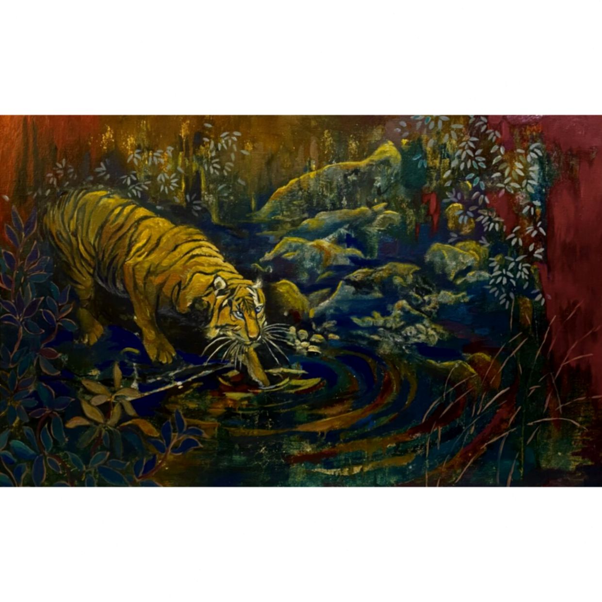 Tranh Sơn Dầu Nhớ Rừng Sang Trọng Độc Bản Giá Tốt 90x140cm 