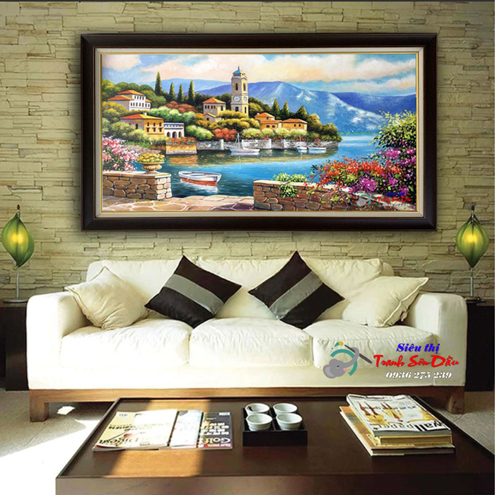 Tranh Sơn Dầu Phong Cảnh Biển Châu Âu TSD006 Đẹp Giá Rẻ
