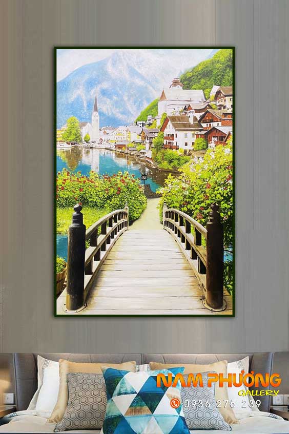 Tranh phong cảnh châu Âu TSD295 sơn dầu vẽ tay 100% đẹp sang trọng