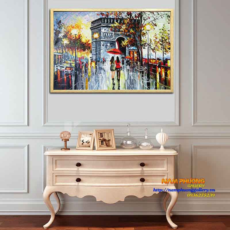 Tranh Phong Cảnh Sơn Dầu 90x120cm Vải Canvas Hàng Cao Cấp