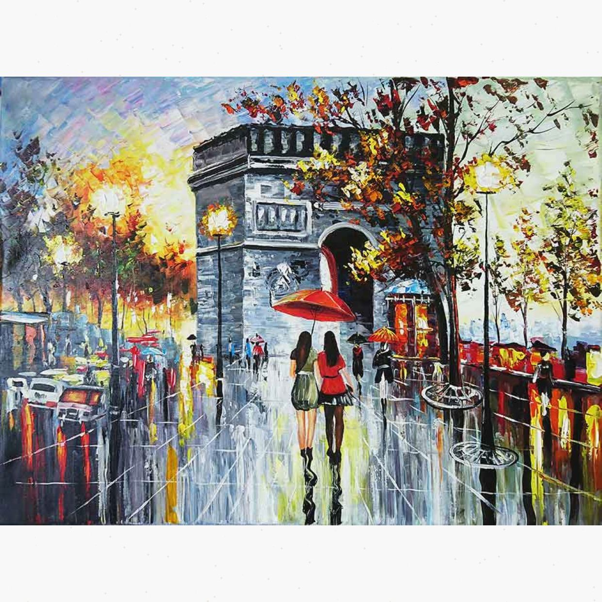 Tranh Phong Cảnh Sơn Dầu 90x120cm Vải Canvas Hàng Cao Cấp 