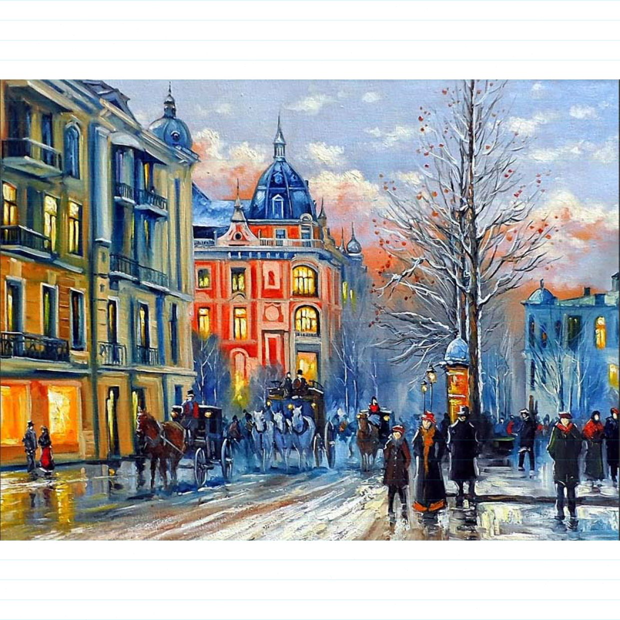Tranh Sơn Dầu Hiện Đại 80x60cm Canvas Khung Composite Hàn Quốc 