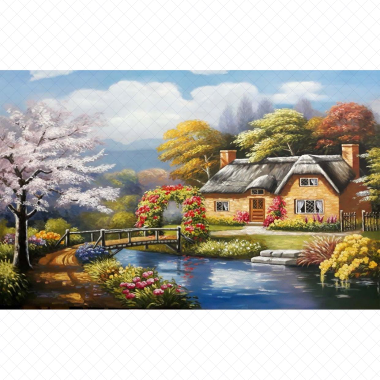 Tranh sơn dầu phong cảnh Thomas TPC014 độc đáo, trang trí phòng khách 