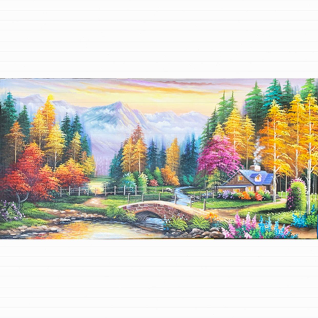 Tranh cảnh nông thôn châu Âu Sơn dầu canvas sang trọng decor 