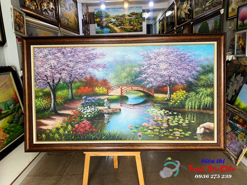 Tranh phong cảnh châu Âu tay vẽ 100% đẹp giá tốt STT091