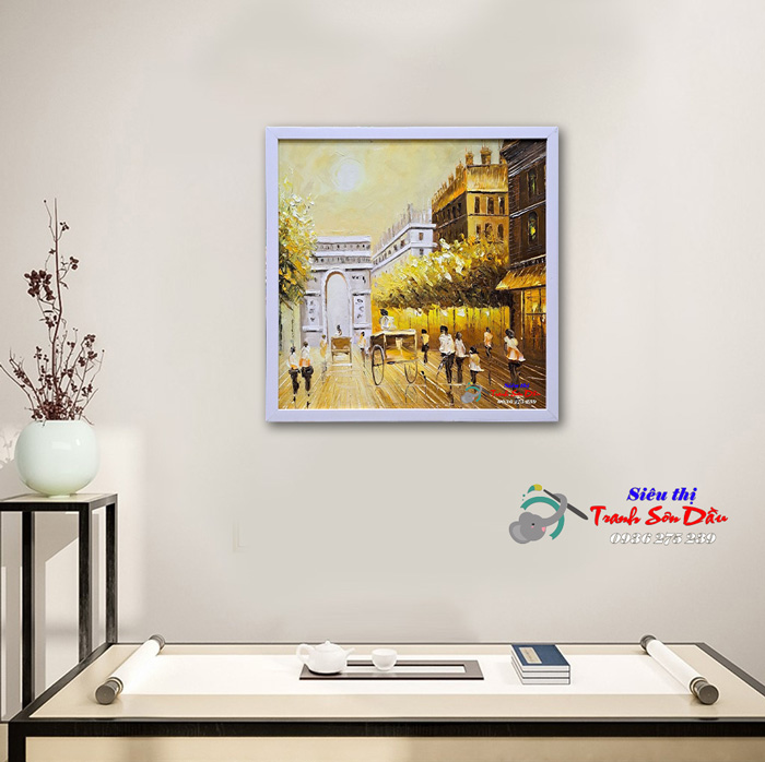 Tranh Sơn Dầu Khải Hoàn Môn Pháp 60x60 Đẹp Sang Tại Minh Hưng