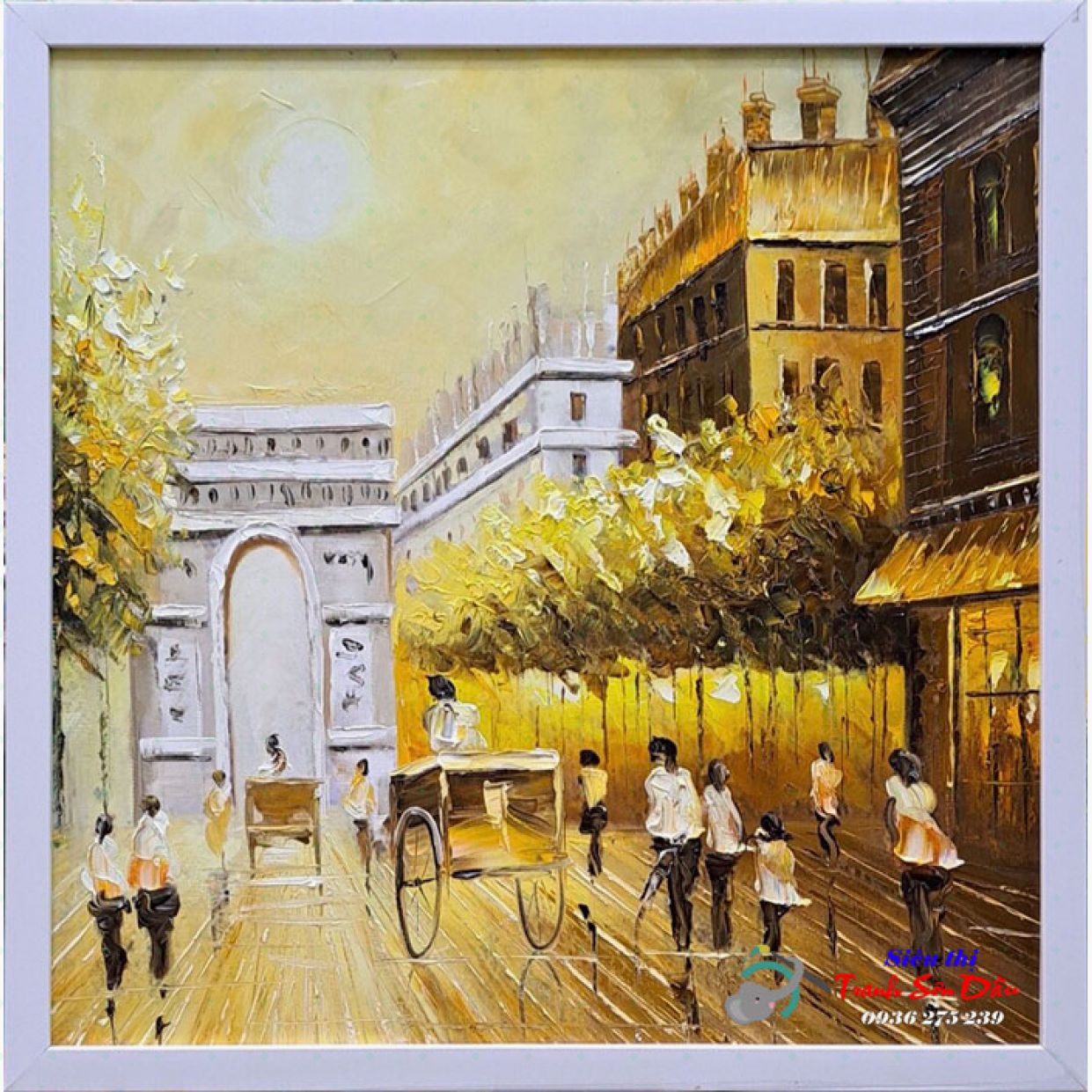 Tranh Sơn Dầu Khải Hoàn Môn Pháp 60x60 Đẹp Sang Tại Minh Hưng 