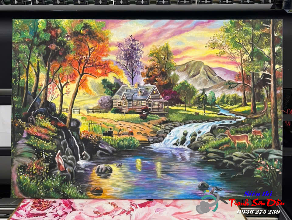 Tranh sơn dầu châu âu bán chạy Minh Hưng canvas khung gỗ