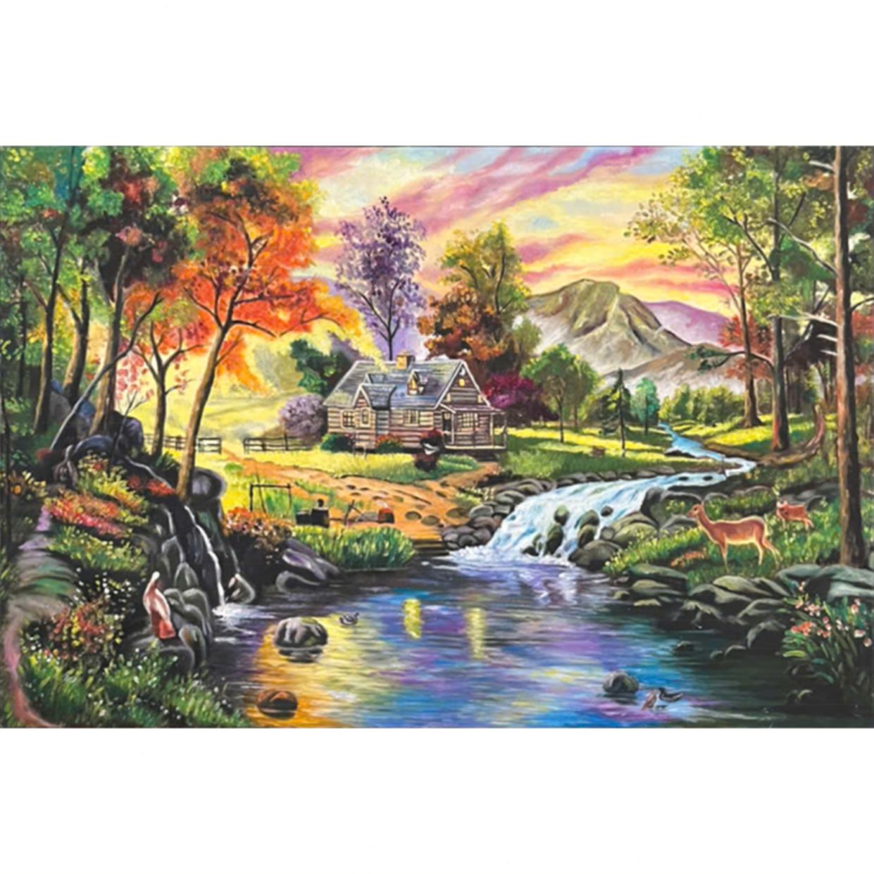 Tranh sơn dầu châu âu bán chạy Minh Hưng canvas khung gỗ 