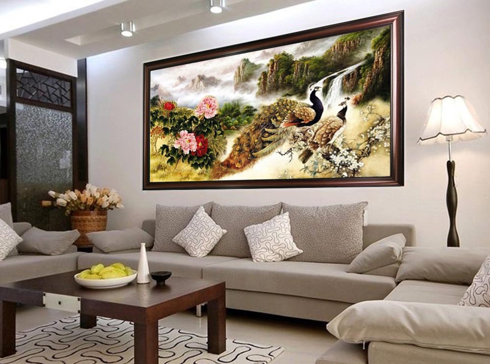 Tranh phong thủy phong cảnh TPT050 Sơn dầu canvas khung gỗ đẹp Tranh phong thủy phong cảnh TPT050 Sơn dầu canvas khung gỗ đẹp