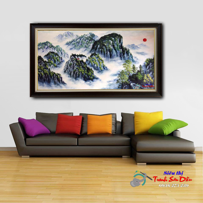 Tranh sơn dầu thiên sơn THD071 tranh treo tường đẹp độc đáo canvas