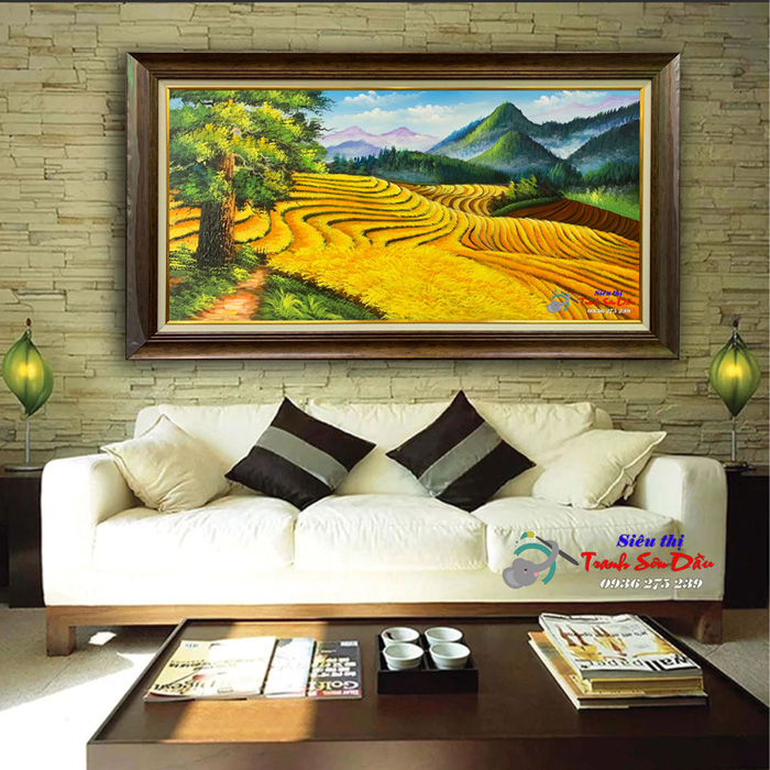 Tranh sơn dầu ruộng bậc thang đẹp STT263 tranh treo tường cao cấp