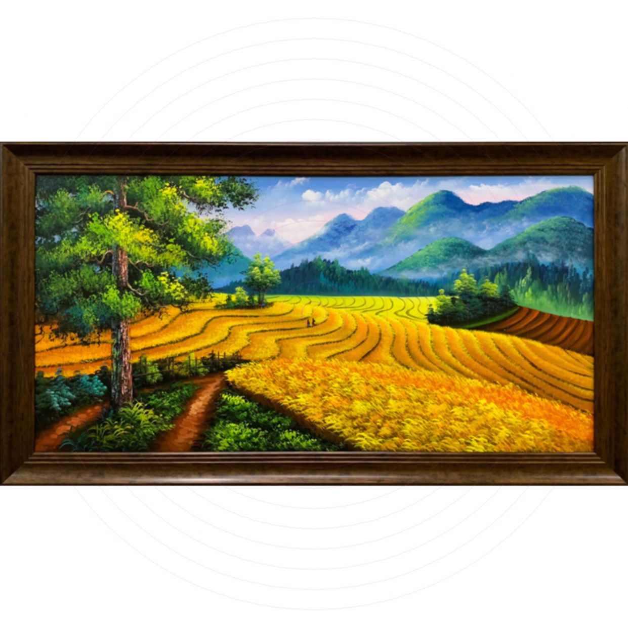 Tranh sơn dầu ruộng bậc thang miền núi đẹp tặng quà độc đáo 