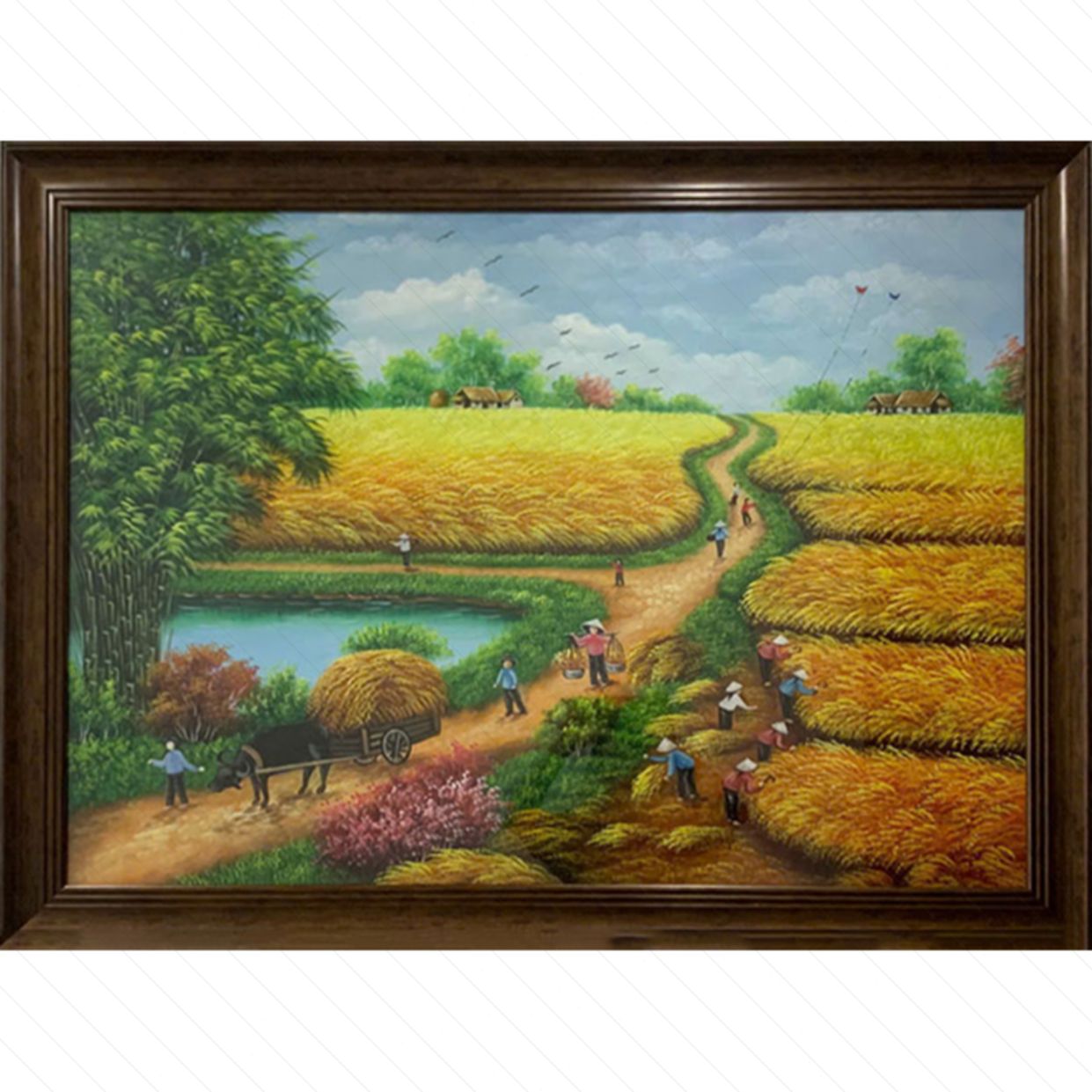 Tranh sơn dầu Mùa Bội Thu STT515 tranh treo tường đẹp sang trọng 