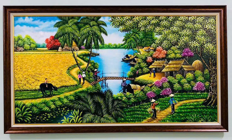 Tranh sơn dầu Quê Hương Việt đẹp STT519 giá tốt tại Minh Hưng Tranh sơn dầu Quê Hương Việt đẹp STT519 giá tốt tại Minh Hưng