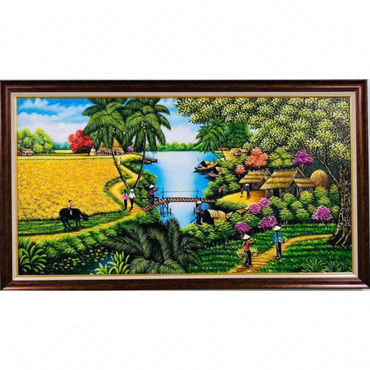 Tranh sơn dầu Quê Hương Việt đẹp STT519 giá tốt tại Minh Hưng 