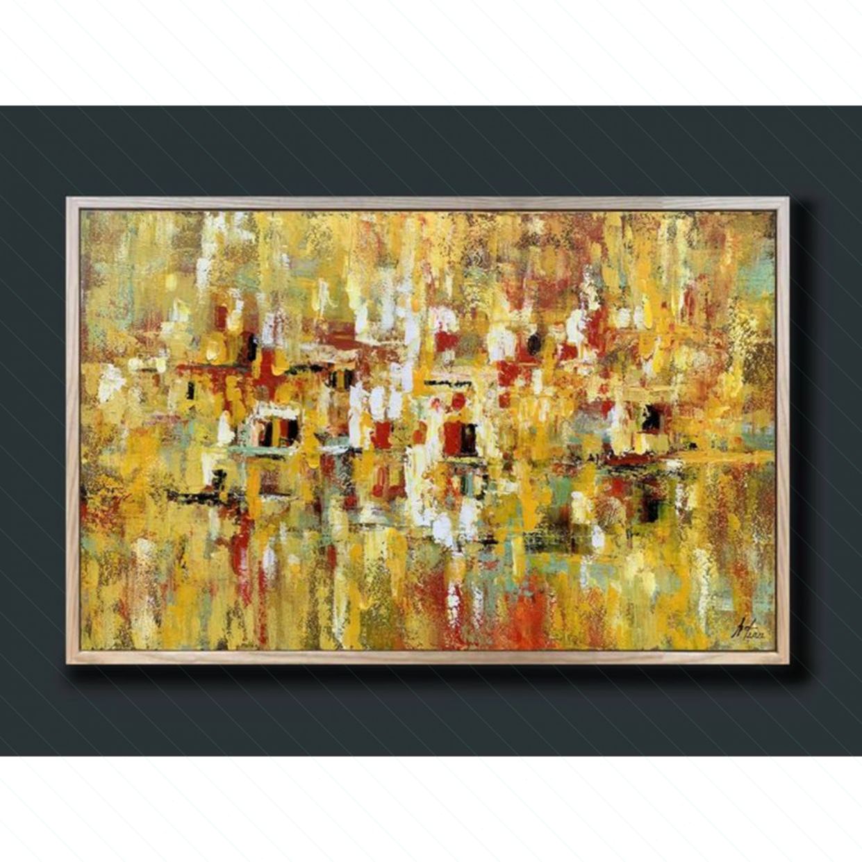 Tranh Trừu Tượng Nắng Ban Mai Acrylic 60x100cm Độc Đáo 
