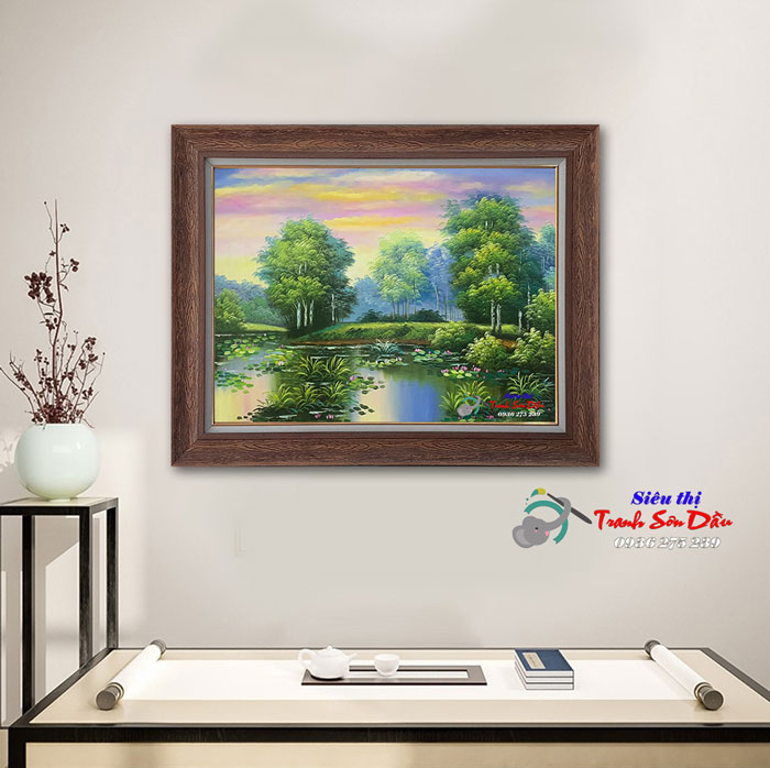 Tranh phong cảnh miền quê STT012 siêu nét, vẽ tay 100% canvas đẹp Tranh phong cảnh miền quê STT012 siêu nét, vẽ tay 100% canvas đẹp