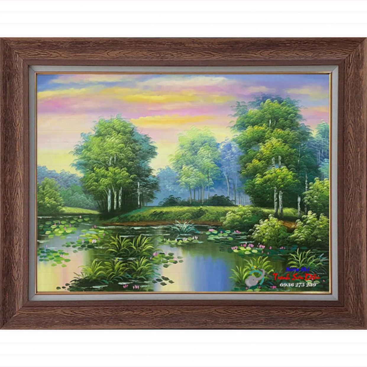 Tranh phong cảnh miền quê STT012 siêu nét, vẽ tay 100% canvas đẹp 