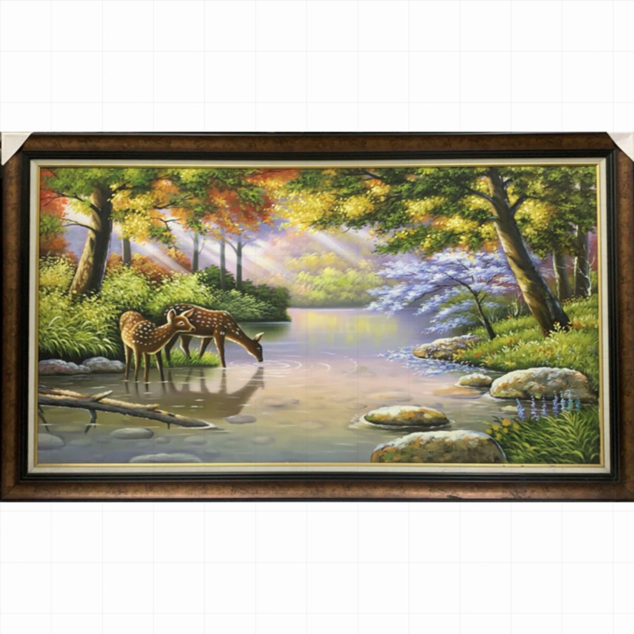 Tranh phong cảnh rừng châu Âu sơn dầu 100% Canvas đẹp giá tốt 