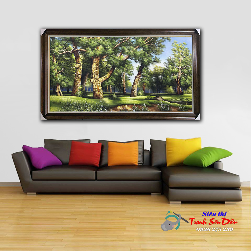 Tranh rừng sòi Nam Phi đẹp sơn dầu 100% canvas tinh xảo