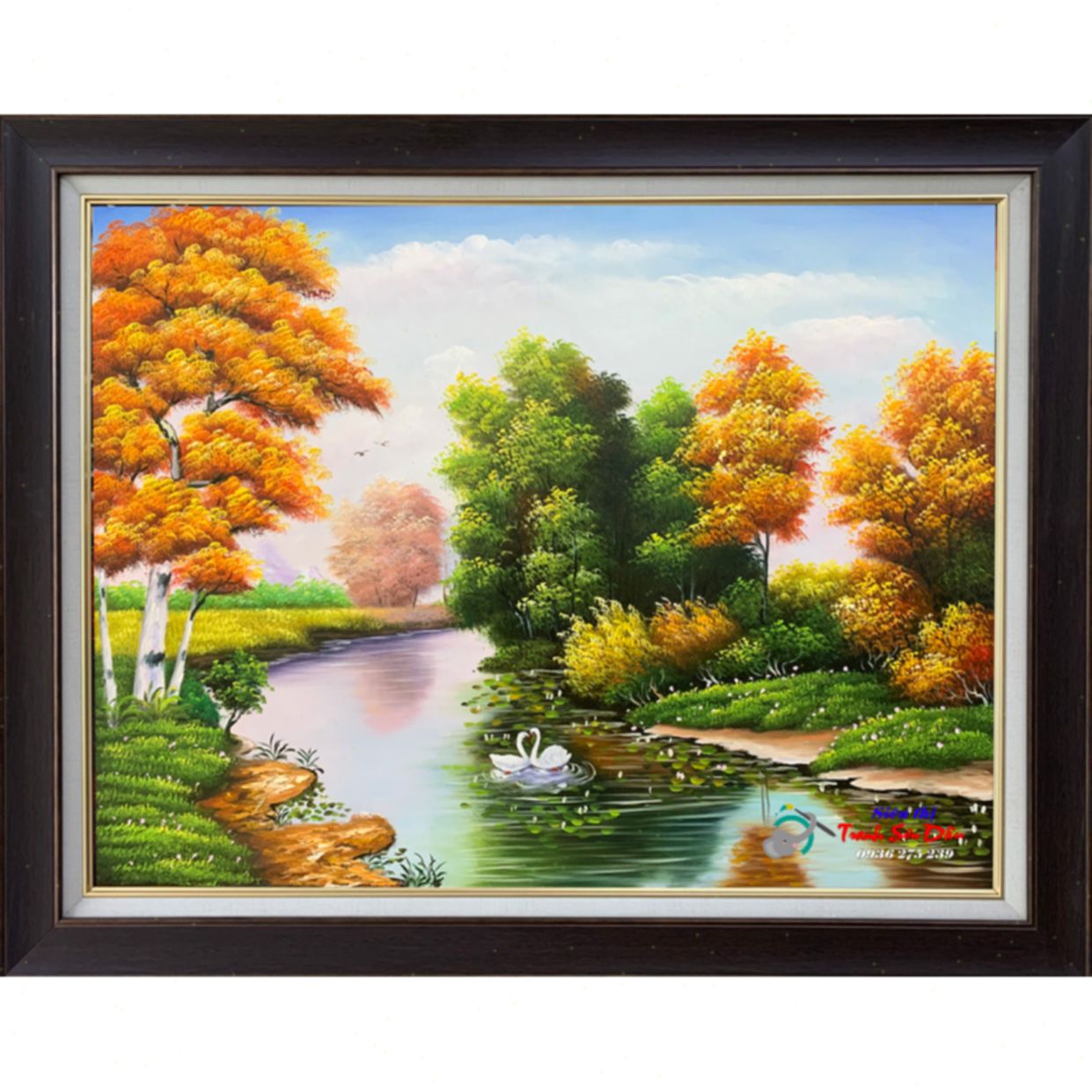 Tranh phong cảnh quê hương STT094 sơn dầu đẹp, đặt làm theo yêu cầu 