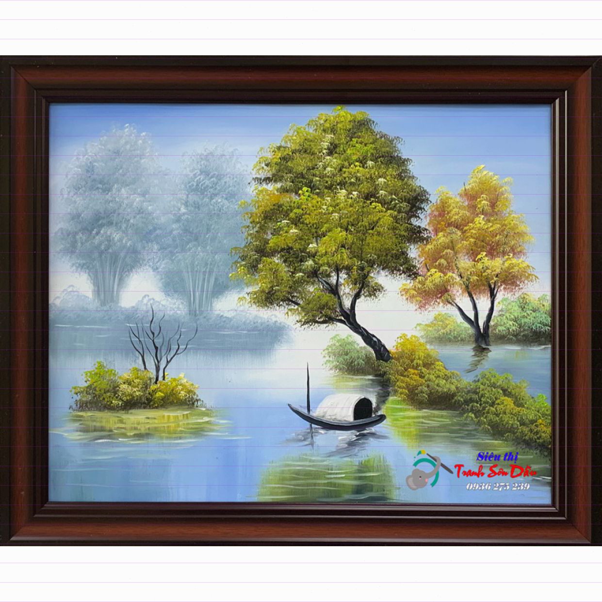 Tranh phong cảnh sông nước hữu tình STT115 đẹp độc đáo giá tốt 