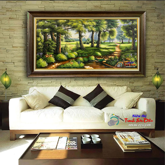 Tranh phong cảnh rừng tự nhiên đẹp STT269, sơn dầu độc đáo