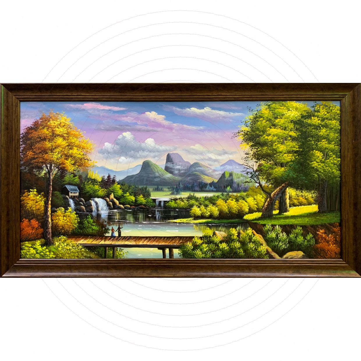 Tranh sơn dầu miền núi STT300 treo tường đẹp vẽ tay tranh canvas 