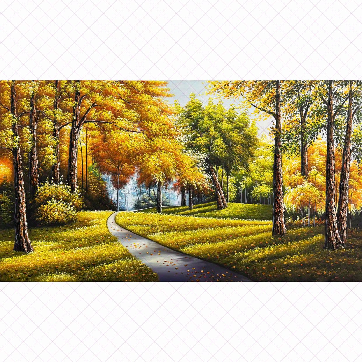 Tranh sơn dầu Lối Nhỏ Rừng Thu đẹp Minh Hưng Gallery chất lượng 