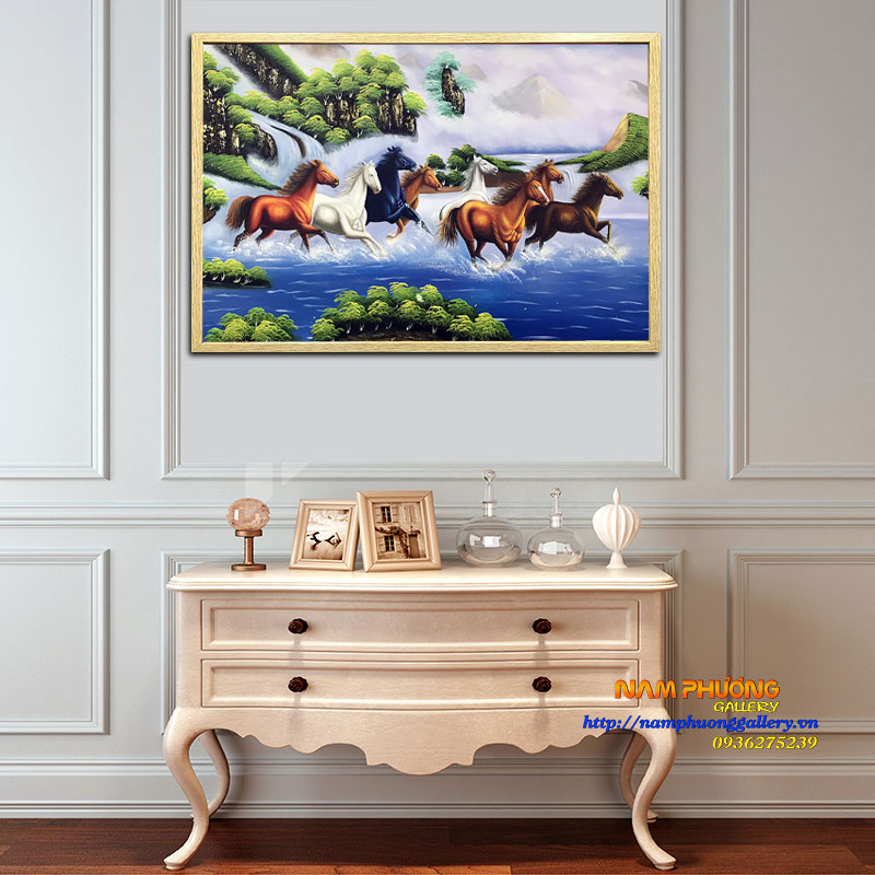 Tranh sơn dầu Mã Đáo Thành Công cao cấp nghệ thuật treo tường đẹp