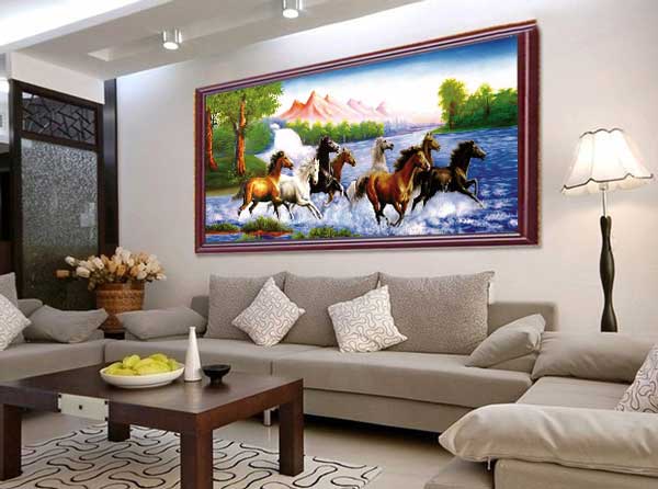 Tranh Mã Đáo Thành Công Phi Nước Đại Sơn Dầu Cao Cấp Minh Hưng