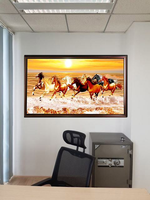 Tranh Cửu Mã Vượt Biển TPT093 sơn dầu 100% handmade sang trọng