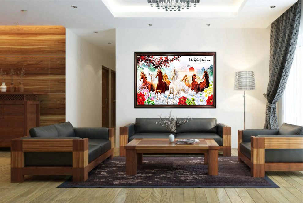 Tranh Mã Đáo Thành Công Sơn Dầu - Phong Thủy Trang Trí Đẹp